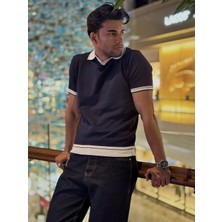 Premium Mavi Polo Yaka Tişört
