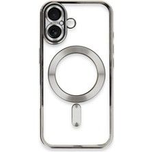 Royal Cover iPhone 16 Plus Parlak Magsafe Halkalı Şık Silikon Kılıf Rcv/kross M-Safe