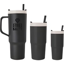 Tritan Big Family - 3'lü Iç Içe Geçebilen Aile Boyu Mug Termos Seti Siyah