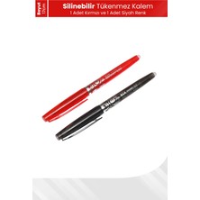 luxurianthome Silinebilir Tükenmez Kalem - 1 Adet Kırmızı 1 Adet Siyah