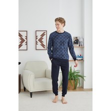 Kly 8041 Erkek Kışlık O Yaka Pijama Takım