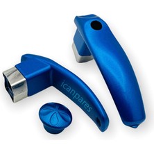 Süppürge Çaydanlık Ile Uyumlu Kulp Demlik Kulp Seti Kulp ve Kapak Tutacak Seti Mavi