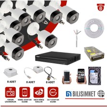 Dahua Renkli 8 Kamera Ahd Full Hd Güvenlik Kamerası Güvenlik Sistemi Full Takım Set 1 Tb HDD