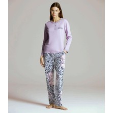 Pijapia 2224 Kadın Zebralı Uzun Kollu Pijama Takımı