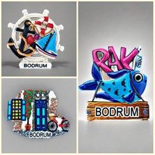 Mundy Bodrum Temalı Kabartmalı Polyester 3 Lü  Magnet Seti Buzdolabı Süsü (KOD:1092)