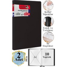 Artlantis Siyah Sunum Dosyası 10 Lu 2 Adet Poşet Dosyalı Katalog Dosyası 10 Poşetli Kendinden Dosya Plastik Kapaklı