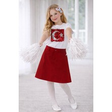 Dıgıl Kids Kız Çocuk Türk Bayrağı Desenli T-Shirt Etek Takım