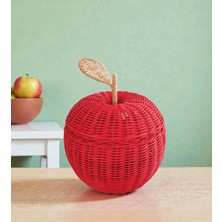 Felis Arte Doğal Rattan Kırmızı Elma (Large) , El Dokuması , El Boyaması , Art Deco , Kapaklı