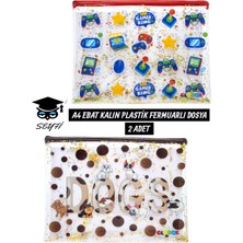 Seyfi Kırtasiye 20X30 cm A4 Ebat Kalın Plastik Fermuarlı Dosya 2 Adet