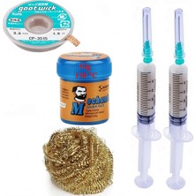 MHM Mechanic Krem Lehim 138°C Sn 42GR Havya Uç Temizleme Flux Lehim Toplama CP-3515 Lehim Emme Teli 3,5 mm SET06