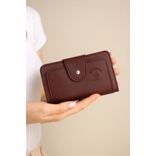 Bordo Çok Bölmeli Cüzdan Yumuşak Suni Deri Premium Kalite