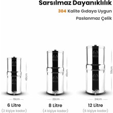 PHOENIX GRAVITY 8 Litre Yer Çekimli Su Arıtma Cihazı|Çelik Standlı|NSF & WQA Sertifikalı|Mineralleri Arıtmaz|Elektrik ve Tesisat Gerektirmez|Temiz, Sağlıklı İçme Suyu