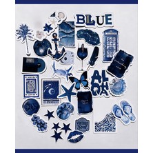 Mavi Yaz Sticker Set Bullet Journal Ajanda Tablet Telefon Laptop Etiket Çıkartma