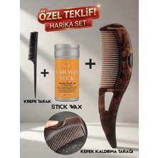 Yurish 3'lü Set Kepek Kaldırma & Anti-Statik Masaj Fırçası & Krepe Tarak & Wax Seti