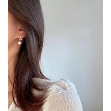 Tuğba Takıcılık Göz Alıcı Inci ve Yaprak Tasarımı Anti-Alerjik Çelik Küpe