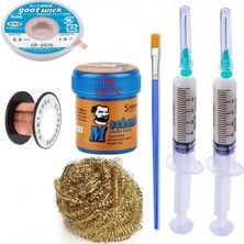 MHM Mechanic Krem Lehim 138°C Sn 42GR Havya Uç Temizleme Flux Lehim Toplama CP-2515 Lehim Emme Teli 2,5 mm SET03