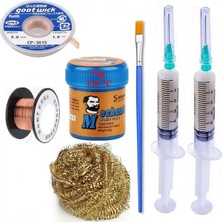 MHM Mechanic Krem Lehim 138°C Sn 42GR Havya Uç Temizleme Flux Lehim Toplama CP-3015 Lehim Emme Teli 3,0 mm SET06