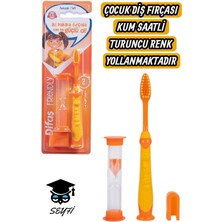 Turuncu Çocuk Diş Fırçası Kum Saatli Model 1 ADET Yumuşak Fırça ile Eğlenceli Temizlik