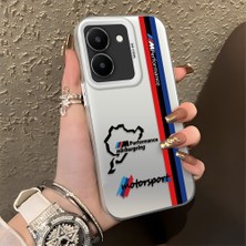 HONTINGA Vivo Y36 ile Uyumlu Kılıfı Silikon Kenar Sert Arka Düşüme Önleyici Basitlik Anti Düşme Kamera Korumali Bmw Desen Telefon Kılıfı Kadın ve Erkek Için Uygundur K1-0587