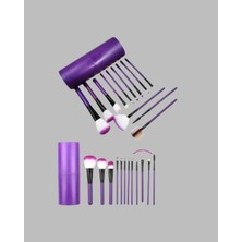 xirshop Yumuşak Fiber Kıllardan Oluşan 12'li Makyaj Fırçası Seti Göz Farı Allık ve Kontür Için