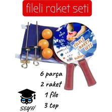 6 Parça Fileli Raket Seti Masa Tenis Seti