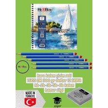 Kara Kalem Çizim Seti 15X15 cm 300 gr Defter 12 Sayfa Hb-2b-3b-5b-6b Kalem Hamur Silgi
