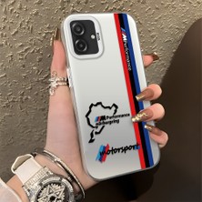 HONTINGA Samsung Galaxy A07 ile Uyumlu Kılıfı Silikon Kenar Sert Arka Düşüme Önleyici Basitlik Anti Düşme Kamera Korumali Bmw Desen Telefon Kılıfı Kadın ve Erkek Için Uygundur K1-0587