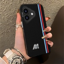 HONTINGA iPhone 17 ile Uyumlu Kılıfı Silikon Kenar Sert Arka Düşüme Önleyici Basitlik Anti Düşme Kamera Korumali Bmw Desen Telefon Kılıfı Kadın ve Erkek Için Uygundur K1-0587