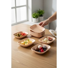 Lia Porselen 6'lı Kayık Tabak Seti 12 cm - Beyaz