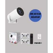 xirshop Portatif 4K Projeksiyon – 4.000 Uygulama, Kablosuz Yansıtma ve Bluetooth 5.0