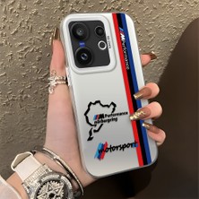 HONTINGA Vivo X200 Fe ile Uyumlu Kılıfı Silikon Kenar Sert Arka Düşüme Önleyici Basitlik Anti Düşme Kamera Korumali Bmw Desen Telefon Kılıfı Kadın ve Erkek Için Uygundur K1-0587