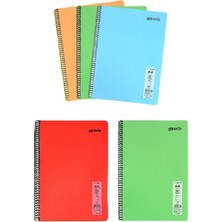 Defter Spiralli Telli Pp Kapak A4 Mynote 5 Adet Farklı Renkler 80 Sayfa Çizgili Defter ( 5 Farklı )