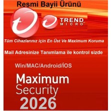 Trend Micro Maximum Security 2026 3 Cihaz 2 Yıl Dijital Kod