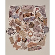 Vintage Journal Sticker Set Bullet Journal Ajanda Tablet Telefon Laptop Etiket Çıkartma