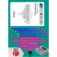 Kara Kalem Çizim Seti 30X40 cm (A3) 50 gr Defter 30 Sayfa Aydınger Defteri Hb-2b-3b-5b-6b Kalem