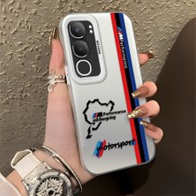 HONTINGA Vivo Y19S ile Uyumlu Kılıfı Silikon Kenar Sert Arka Düşüme Önleyici Basitlik Anti Düşme Kamera Korumali Bmw Desen Telefon Kılıfı Kadın ve Erkek Için Uygundur K1-0587