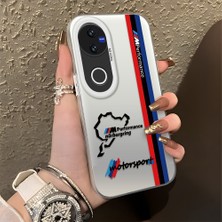 HONTINGA Vivo V50 ile Uyumlu Kılıfı Silikon Kenar Sert Arka Düşüme Önleyici Basitlik Anti Düşme Kamera Korumali Bmw Desen Telefon Kılıfı Kadın ve Erkek Için Uygundur K1-0587