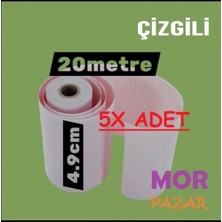 Vira 4,9 cm x 20 M Ekg Kagıdı 20 Metre 5 Rulo Çizgili