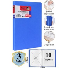 Artlantis Mavi Sunum Dosyası 10 Lu 3 Adet Poşet Dosyalı Katalog Dosyası 10 Poşetli Kendinden Dosya Plastik Kapaklı