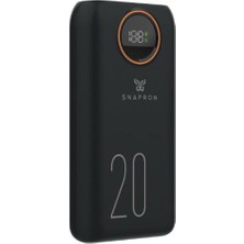 Tuba Toptaş Snapron SNP-3013 20.000 Mah LCD Ekran Dahili Kablolu 22.5W Hızlı Şarj Powerbank