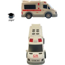 Plastik Sürtmeli Ambulans Oyuncak 11 cm