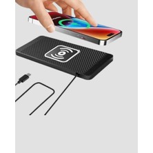 xirshop Manyetik Kablosuz Şarj Pedi 15W Hızlı Şarj Kaymaz Silikon Qi Destekli