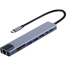 Frisby Frısby FA-7682C Type-C - 8 In1 RJ45+TF/SD+HDMI+USB*2+TYPE-C+PD
