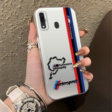 HONTINGA Samsung Galaxy A20 ile Uyumlu Kılıfı Silikon Kenar Sert Arka Düşüme Önleyici Basitlik Anti Düşme Kamera Korumali Bmw Desen Telefon Kılıfı Kadın ve Erkek Için Uygundur K1-0587