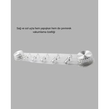 xirshop Vakumlu ve Yapışkanlı Mutfak Banyo Askılığı 5 Bölmeli Pratik Düzenleyici