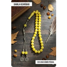 Sanat9K Damla Kehribar Gümüş Püsküllü