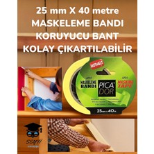 25 mm x 40 Metre Maskeleme Bandı Koruyucu Bant Kolay Çıkartılabilir