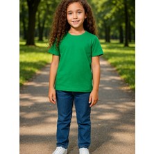 Windy Island Kız Çocuk Bisiklet Yaka %100 Pamuk Kısa Kollu T-Shirt