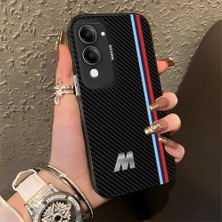 HONTINGA Vivo Y04 ile Uyumlu Kılıfı Silikon Kenar Sert Arka Düşüme Önleyici Basitlik Anti Düşme Kamera Korumali Bmw Desen Telefon Kılıfı Kadın ve Erkek Için Uygundur K1-0587