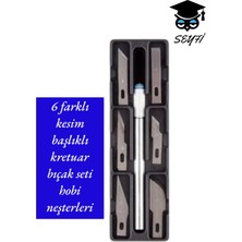 6 Farklı Kesim Başlıklı Kretuar Bıçak Seti Hobi Neşterleri